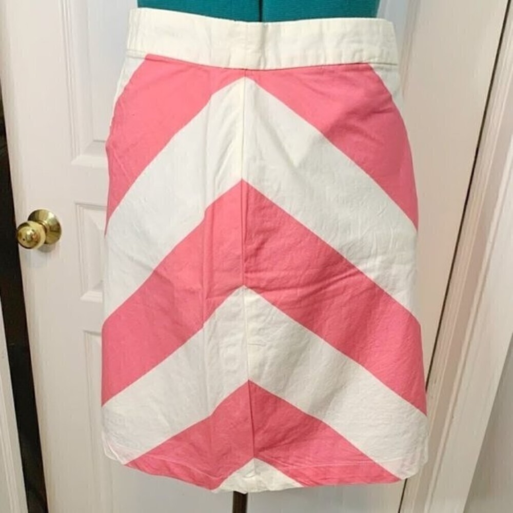 G H Bass Chevron Print Cotton Lined Casual Summer Mini Skirt